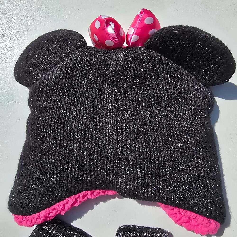 Disney Minnie Mouse Hat and Mittens Set Girls - Picture 3 of 3